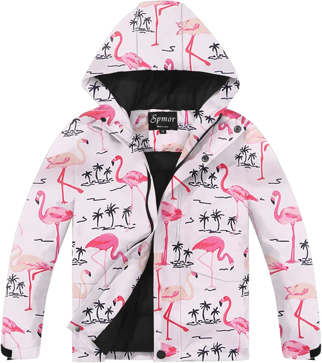 Spmor Boys Girls Waterproof Ski Jacket Hooded Snowboard Coat Windproof Winter Snow Outwear