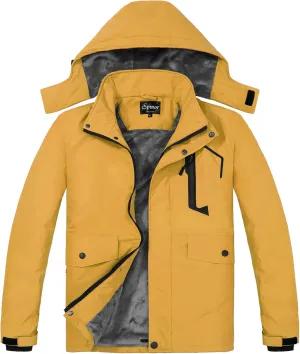 Spmor Women's Waterproof Ski Jacket Mountain Rain Winter Coat Windproof Skin Hooded Jacket