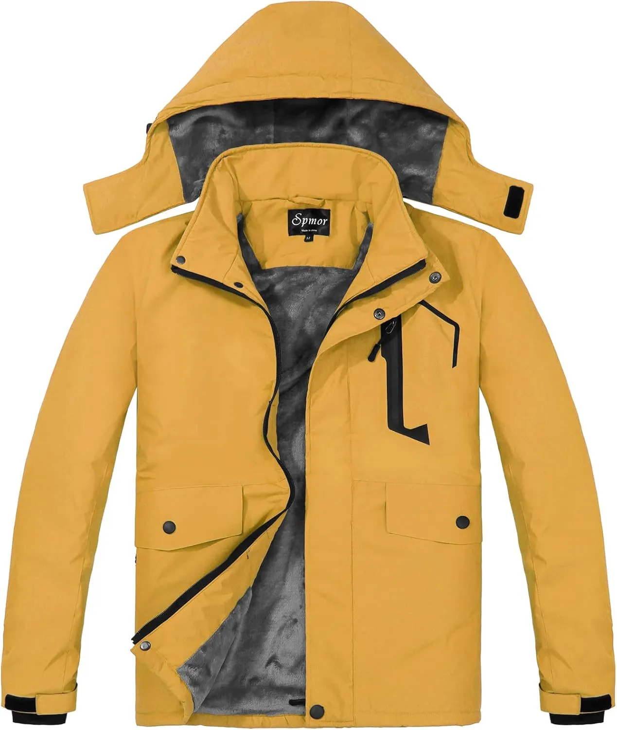 Spmor Women's Waterproof Ski Jacket Mountain Rain Winter Coat Windproof Skin Hooded Jacket