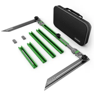 Stair Tread Template Tool - Upgrade Stair Tread Tool, Stair Measuring Tool, Stair Template, Stair Scribe Tool for Stair Measurement Tool, Shelf Project Layout (Green-Gray)
