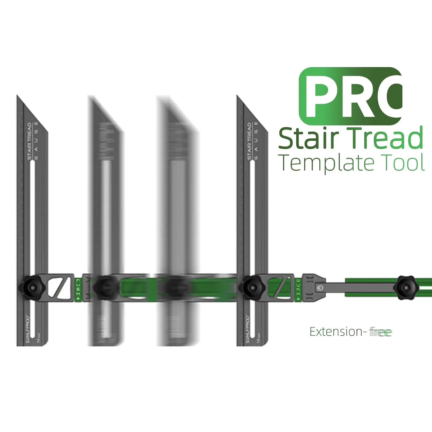 Stair Tread Template Tool - Upgrade Stair Tread Tool, Stair Measuring Tool, Stair Template, Stair Scribe Tool for Stair Measurement Tool, Shelf Project Layout (Green-Gray)
