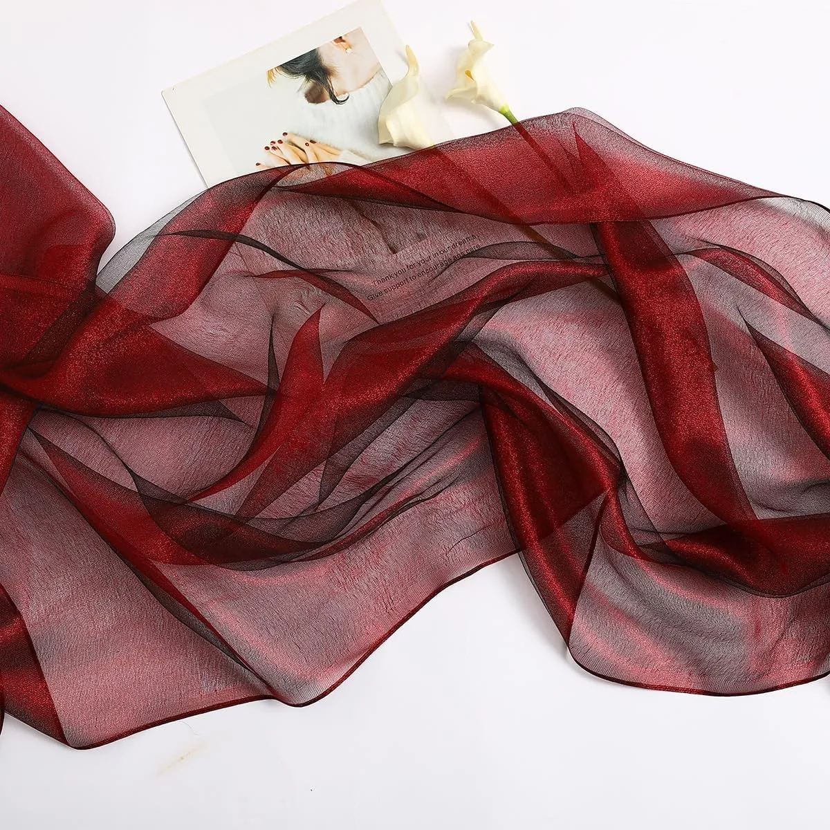 STARWHISPER Women's Sparkle Silk Scarf Shawl Wrap for Evening Dress Wedding Party Double layer