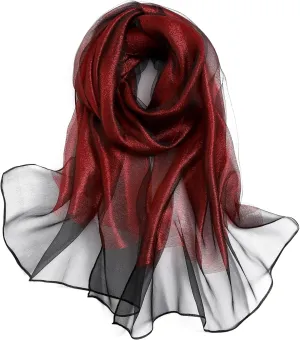 STARWHISPER Women's Sparkle Silk Scarf Shawl Wrap for Evening Dress Wedding Party Double layer