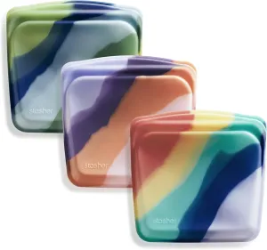 Stasher Premium Silicone Reusable Food Storage Bags, 3-Pack, Multi | Multi-Use Food Storage Bags, Lunch Bag, Travel Containers | BPA Free, Leak-free, Dishwasher-Safe, Eco-friendly