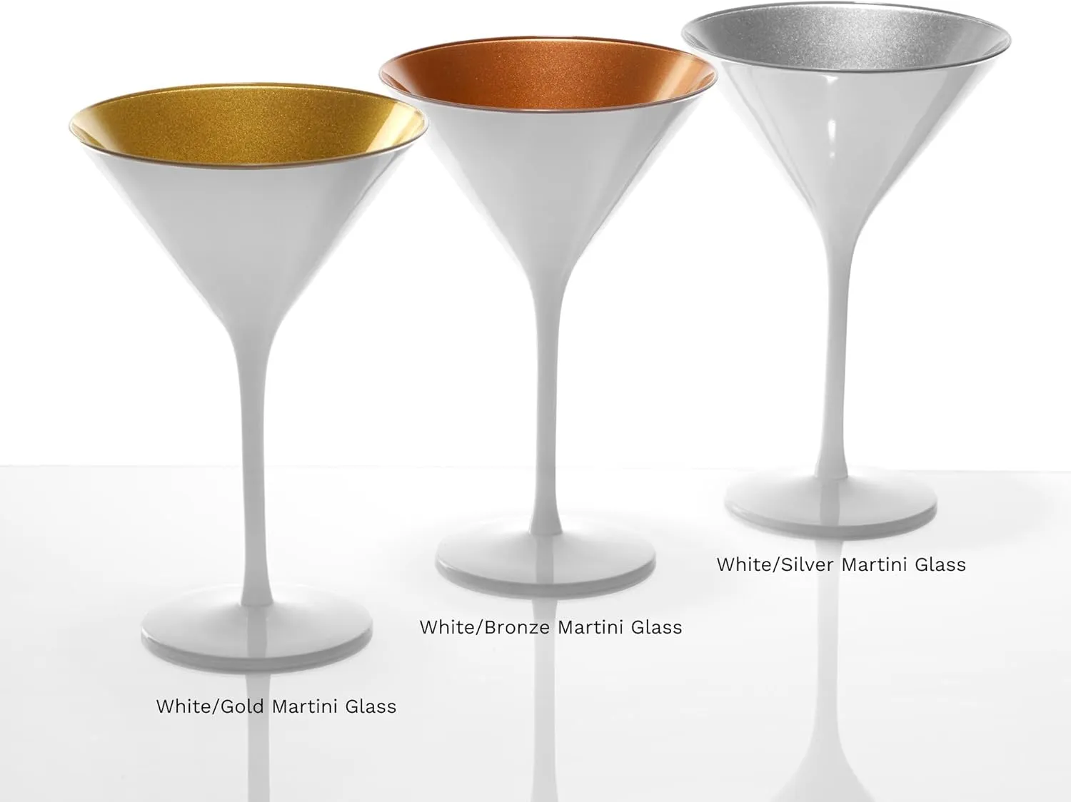 Stölzle Lausitz Olympia Martini Glass (Set of 6) - 8 Oz Luxury Drinkware, Crystal Drinking Glasses, Lead-Free, Dishwasher Safe - Ideal Barware for Gatsby-Style Events (Black/Bronze)