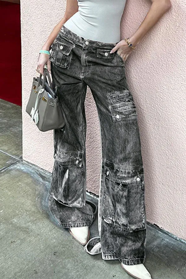storexq Distressed Washed Cool Multi Pocket Jeans