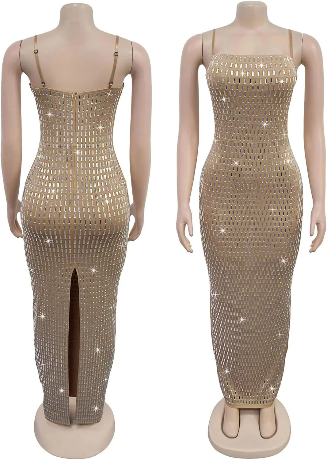 Strapless Rhinestone Maxi Dresses Evening Gowns for Women Formal Sexy