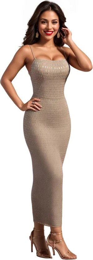 Strapless Rhinestone Maxi Dresses Evening Gowns for Women Formal Sexy
