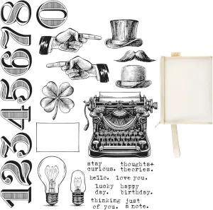 Style Vintage Stamps Set - 20  PVC Stamps, A5 Mesh Bag Included, Craft Supplies for Scrapbooking, Card Making, Journaling Projects