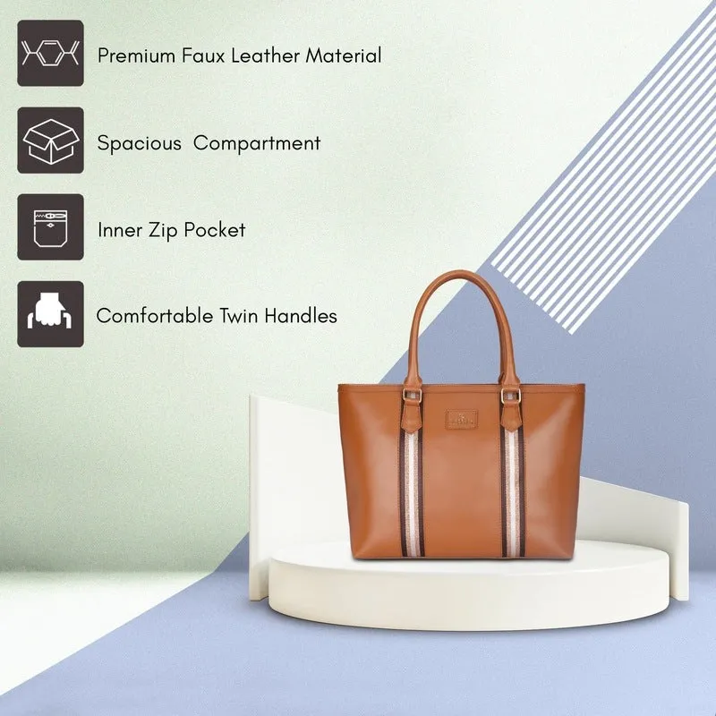 Stylish Laptop Messenger Bag with Padded Sleeve | 14" Laptop Capacity | Peanut Brown
