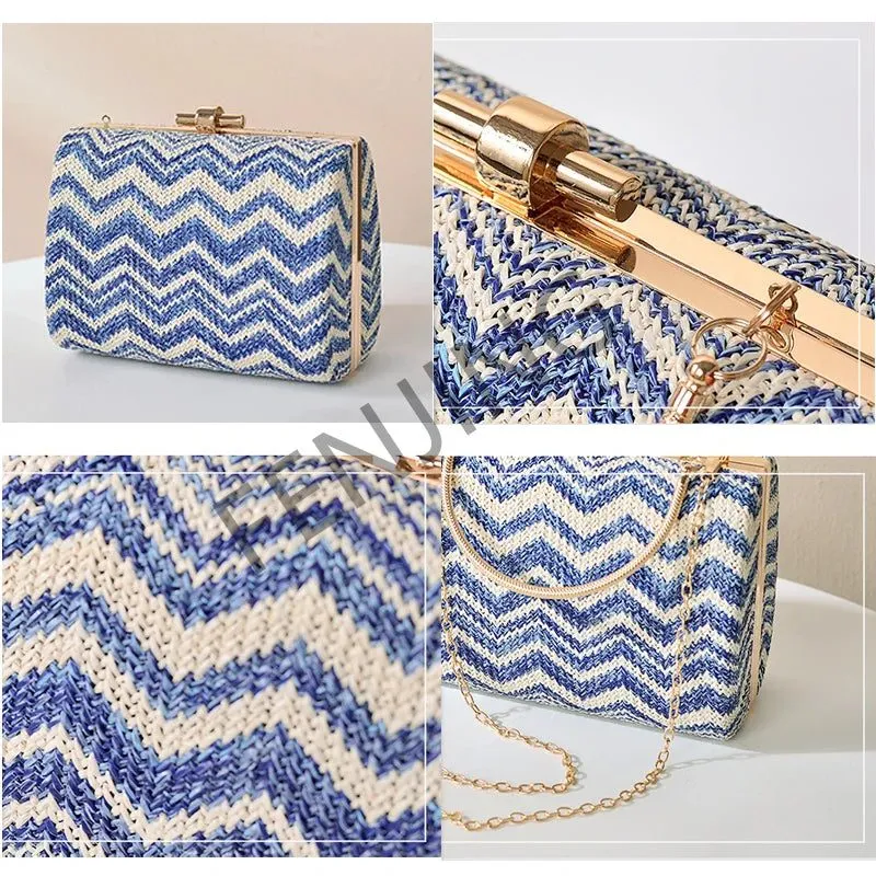 Stylish Striped Straw Handbags for Women