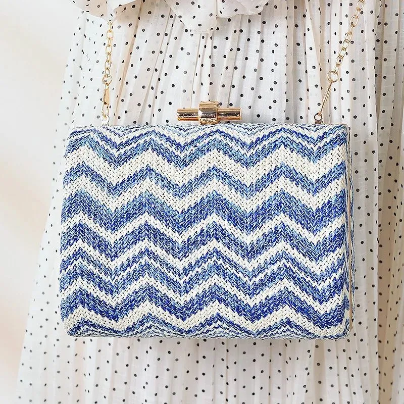 Stylish Striped Straw Handbags for Women