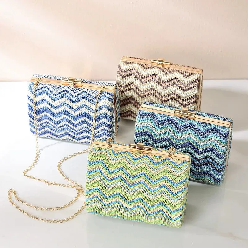 Stylish Striped Straw Handbags for Women