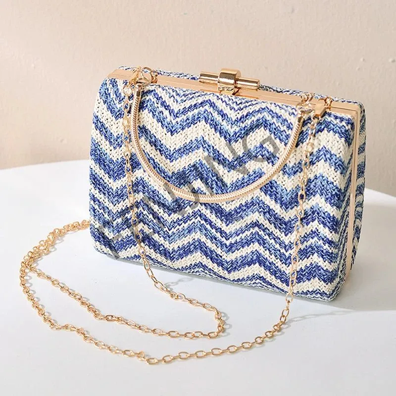 Stylish Striped Straw Handbags for Women