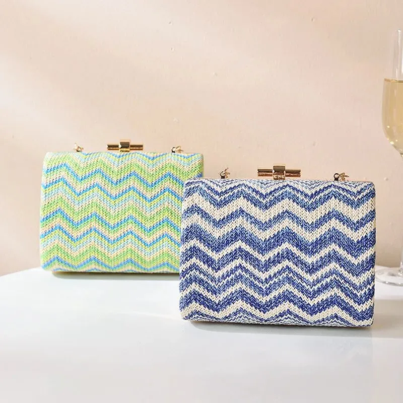 Stylish Striped Straw Handbags for Women
