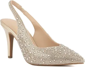 Sugar Women’s Rhinestone Slingback Heels – Sparkly Pointed Toe Stiletto Pumps for Wedding, Party, Evening & Formal Dress Shoes