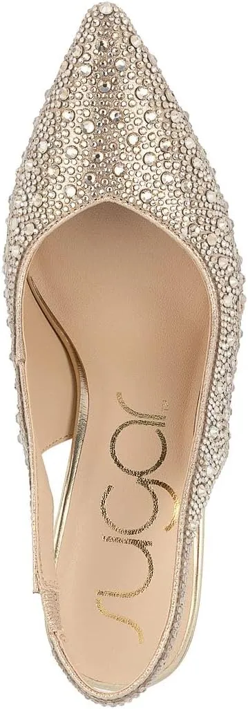 Sugar Women’s Rhinestone Slingback Heels – Sparkly Pointed Toe Stiletto Pumps for Wedding, Party, Evening & Formal Dress Shoes