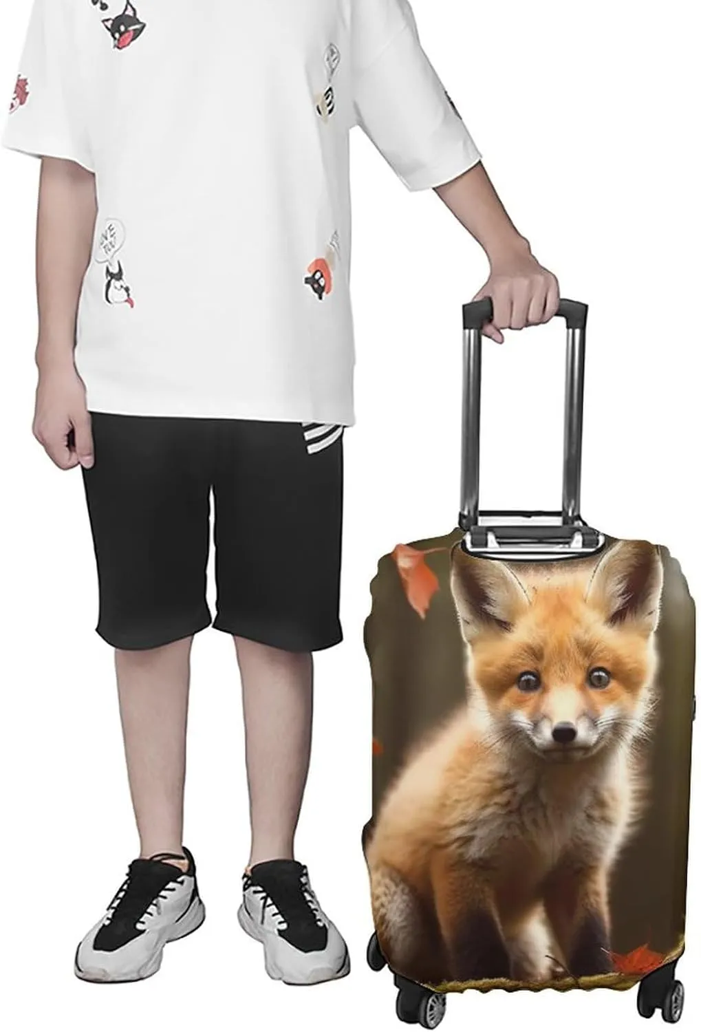 Suitcase Covers for Luggage Cute Fox Fashion Luggage Cover Washable Protector Waterproof Suitcase Cover Anti-scratch Travel Suitcases Covers Case for 19-32 Inch Luggages XL