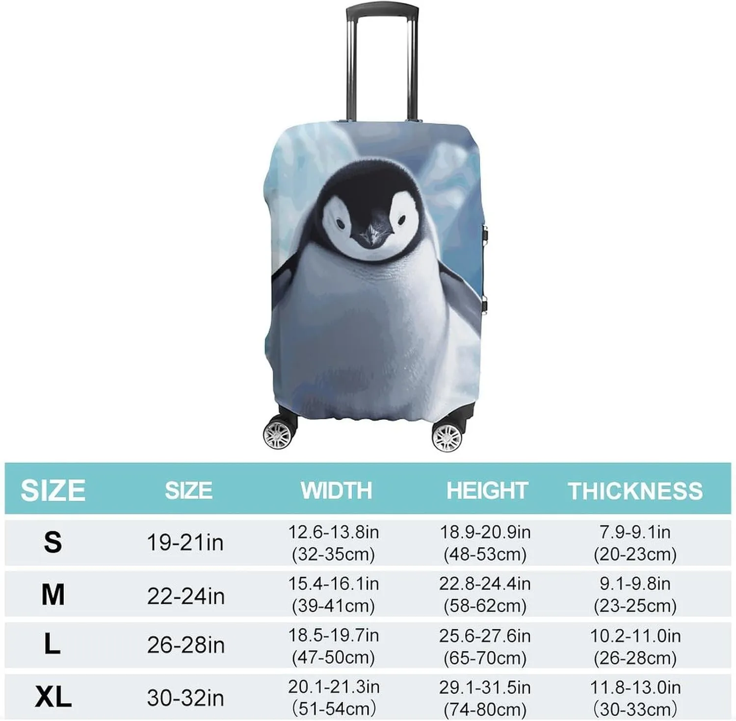 Suitcase Covers for Luggage Cute Penguins Fashion Luggage Cover Washable Protector Waterproof Suitcase Cover Anti-scratch Travel Suitcases Covers Case for 19-32 Inch Luggages XL