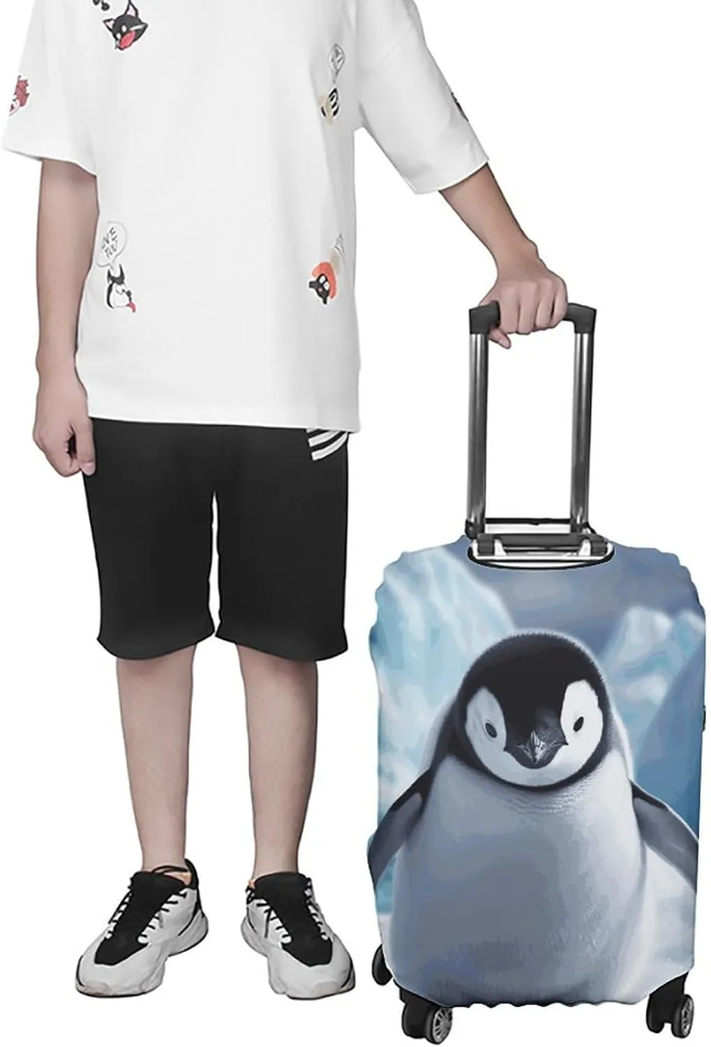 Suitcase Covers for Luggage Cute Penguins Fashion Luggage Cover Washable Protector Waterproof Suitcase Cover Anti-scratch Travel Suitcases Covers Case for 19-32 Inch Luggages XL
