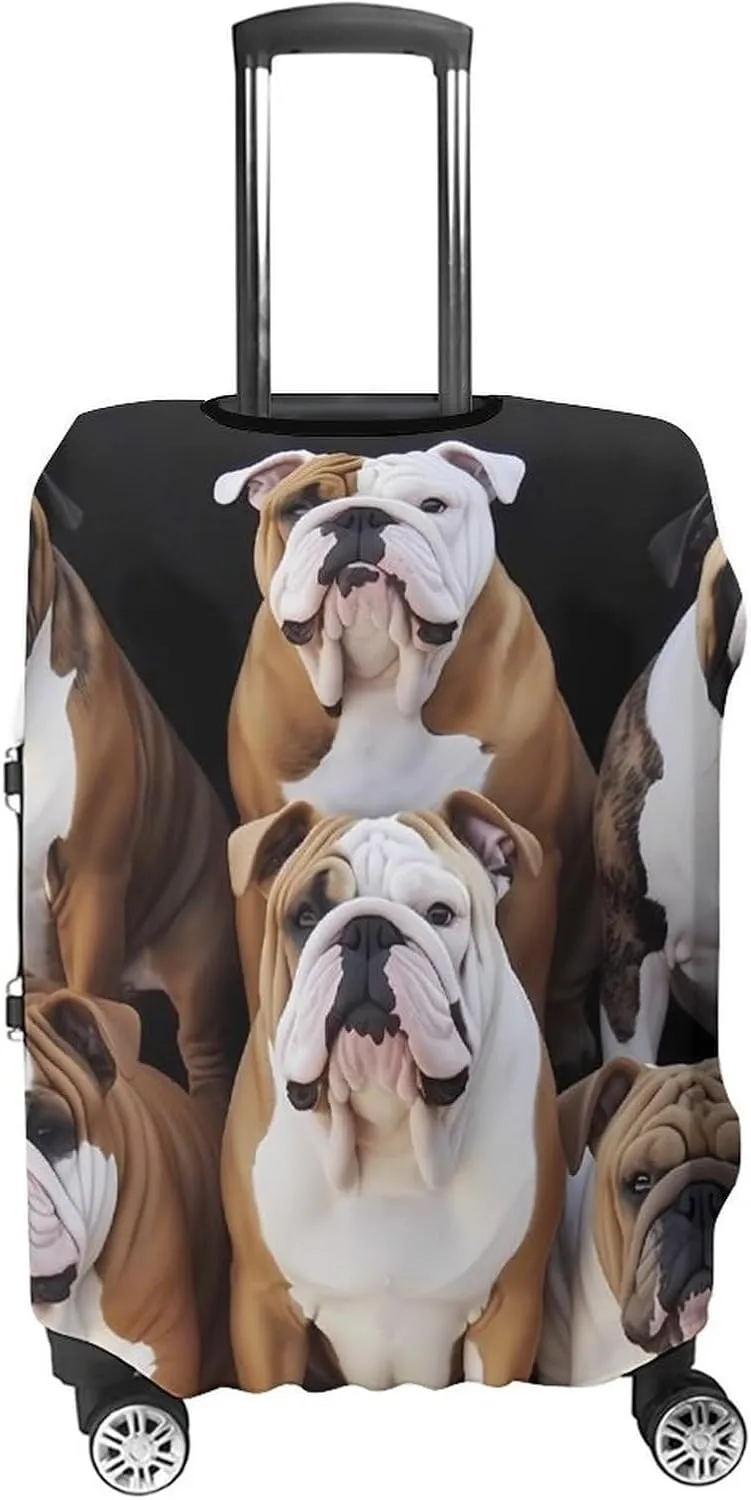Suitcase Covers for Luggage English Bulldogs Fashion Luggage Cover Washable Protector Waterproof Suitcase Cover Anti-scratch Travel Suitcases Covers Case for 19-32 Inch Luggages M
