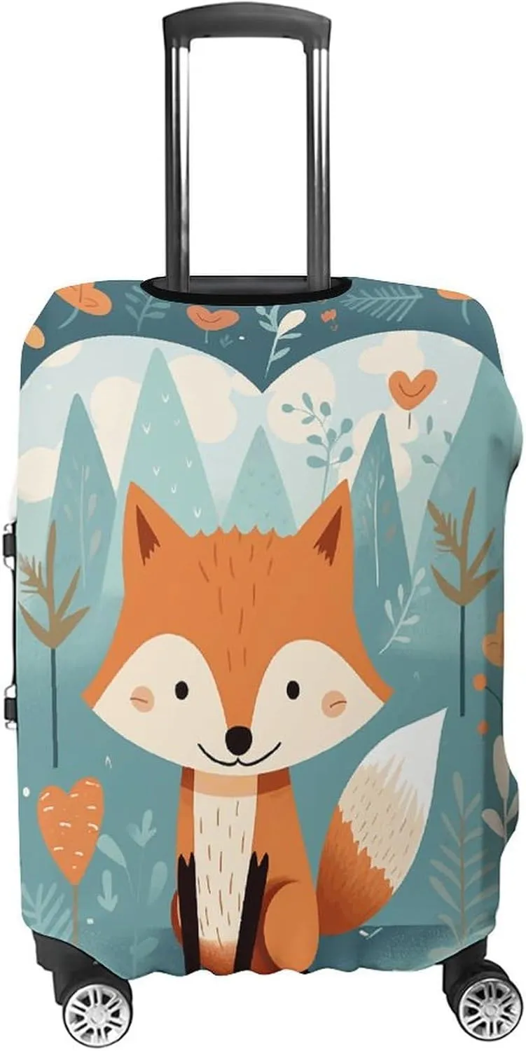 Suitcase Covers for Luggage Fox And Heart Fashion Luggage Cover Washable Protector Waterproof Suitcase Cover Anti-scratch Travel Suitcases Covers Case for 19-32 Inch Luggages XL