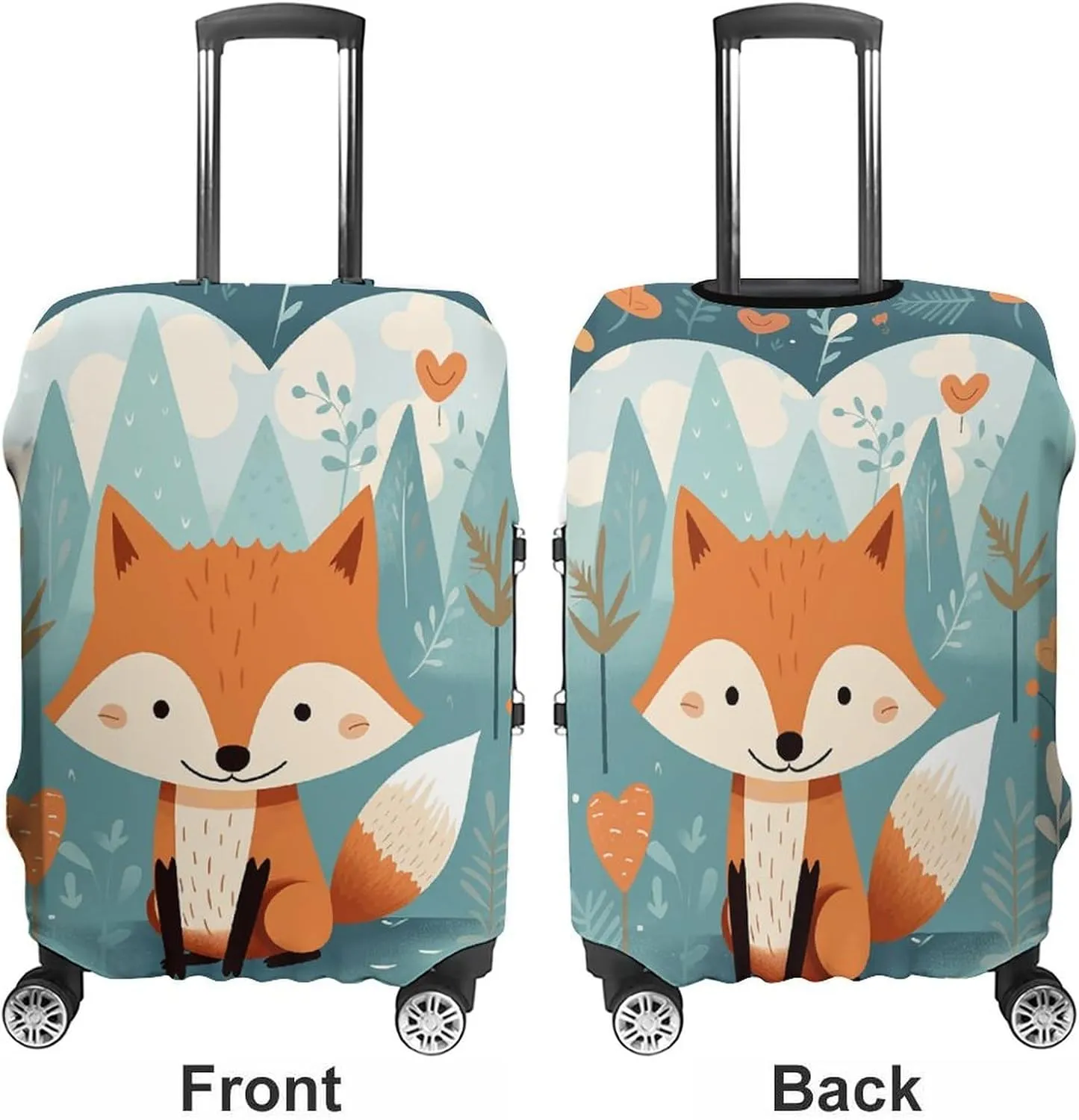 Suitcase Covers for Luggage Fox And Heart Fashion Luggage Cover Washable Protector Waterproof Suitcase Cover Anti-scratch Travel Suitcases Covers Case for 19-32 Inch Luggages XL