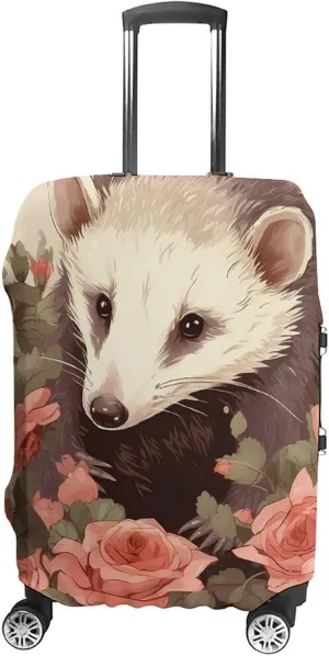 Suitcase Covers for Luggage Opossum And Roses Fashion Luggage Cover Washable Protector Waterproof Suitcase Cover Anti-scratch Travel Suitcases Covers Case for 19-32 Inch Luggages S