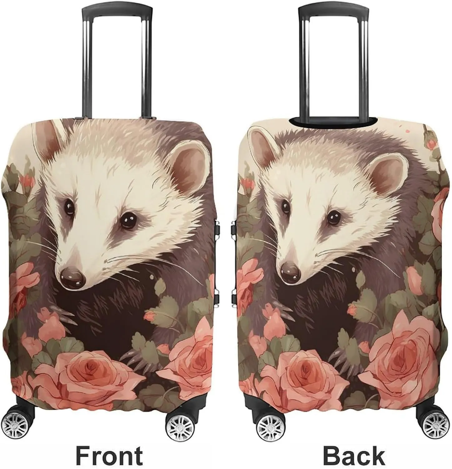 Suitcase Covers for Luggage Opossum And Roses Fashion Luggage Cover Washable Protector Waterproof Suitcase Cover Anti-scratch Travel Suitcases Covers Case for 19-32 Inch Luggages S