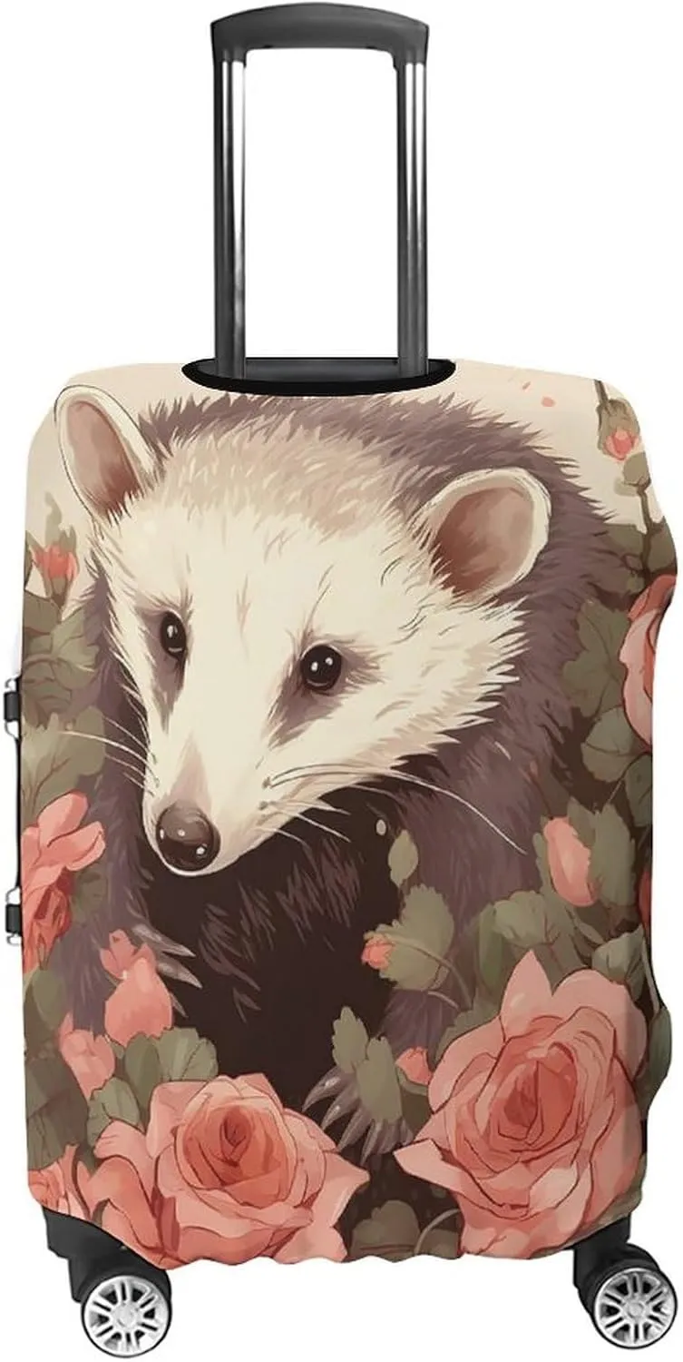 Suitcase Covers for Luggage Opossum And Roses Fashion Luggage Cover Washable Protector Waterproof Suitcase Cover Anti-scratch Travel Suitcases Covers Case for 19-32 Inch Luggages S