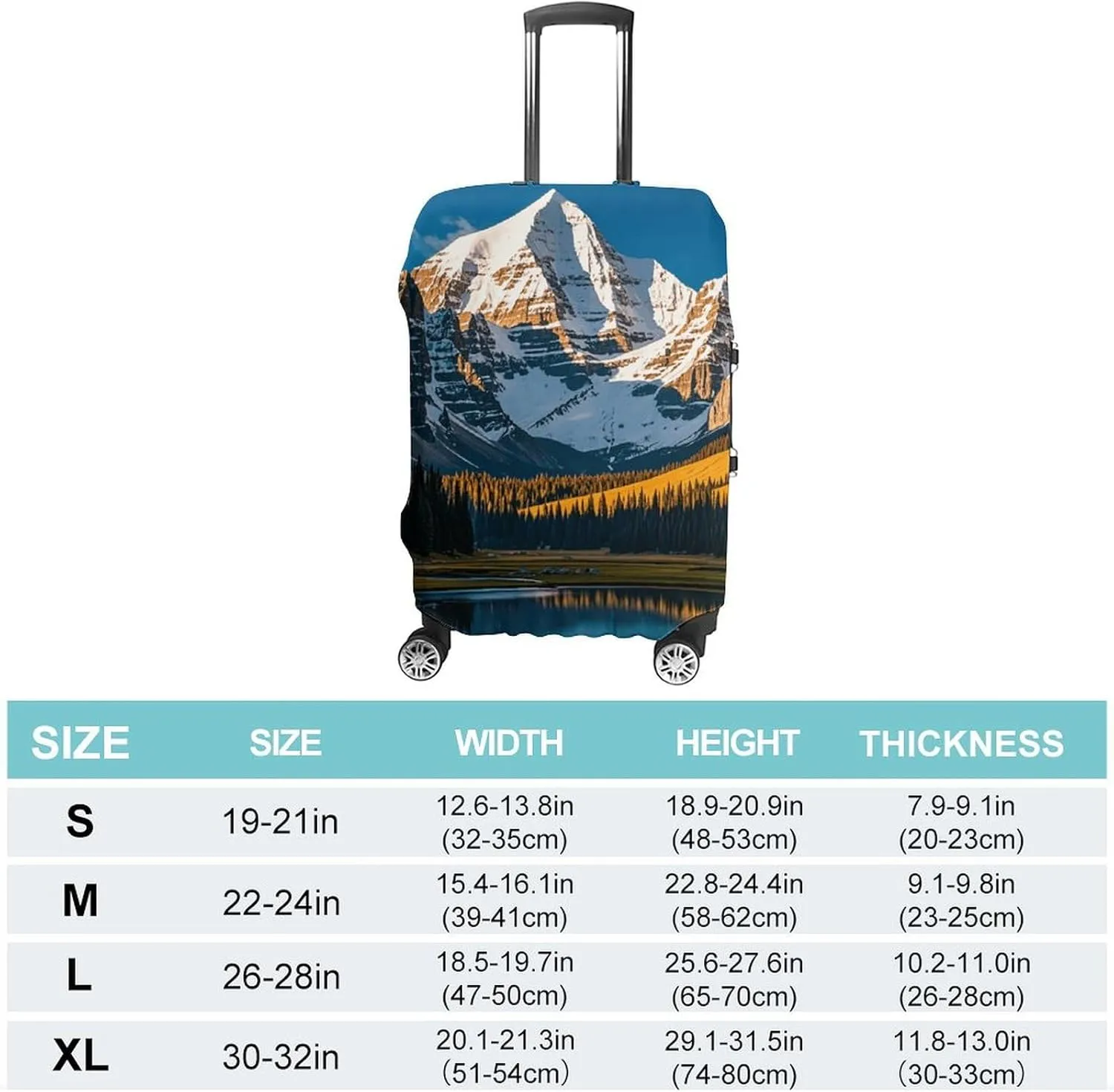 Suitcase Covers for Luggage Rocky Mountain Range Fashion Luggage Cover Washable Protector Waterproof Suitcase Cover Anti-scratch Travel Suitcases Covers Case for 19-32 Inch Luggages L
