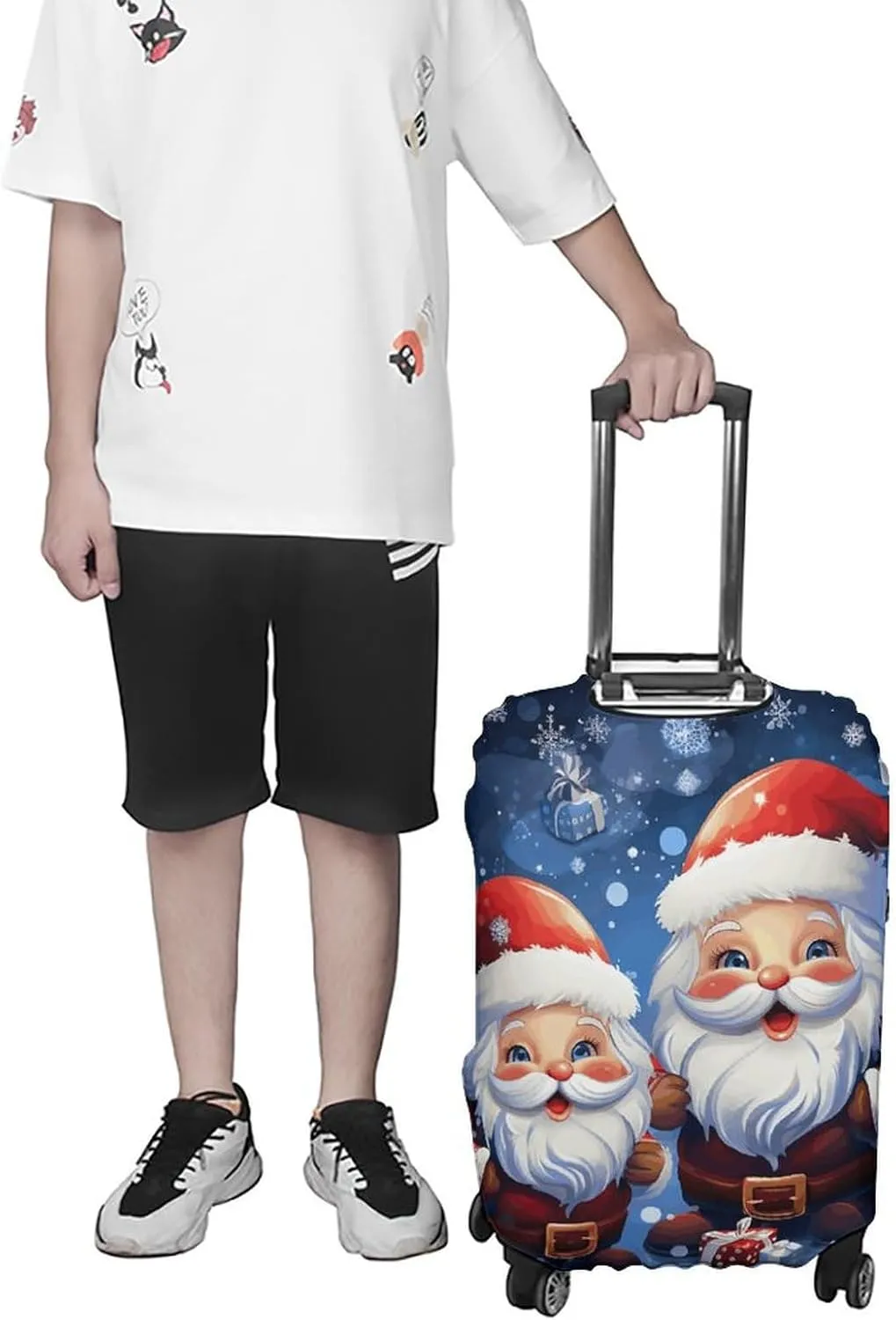 Suitcase Covers for Luggage Super Cute Santa Claus Fashion Luggage Cover Washable Protector Waterproof Suitcase Cover Anti-scratch Travel Suitcases Covers Case for 19-32 Inch Luggages L