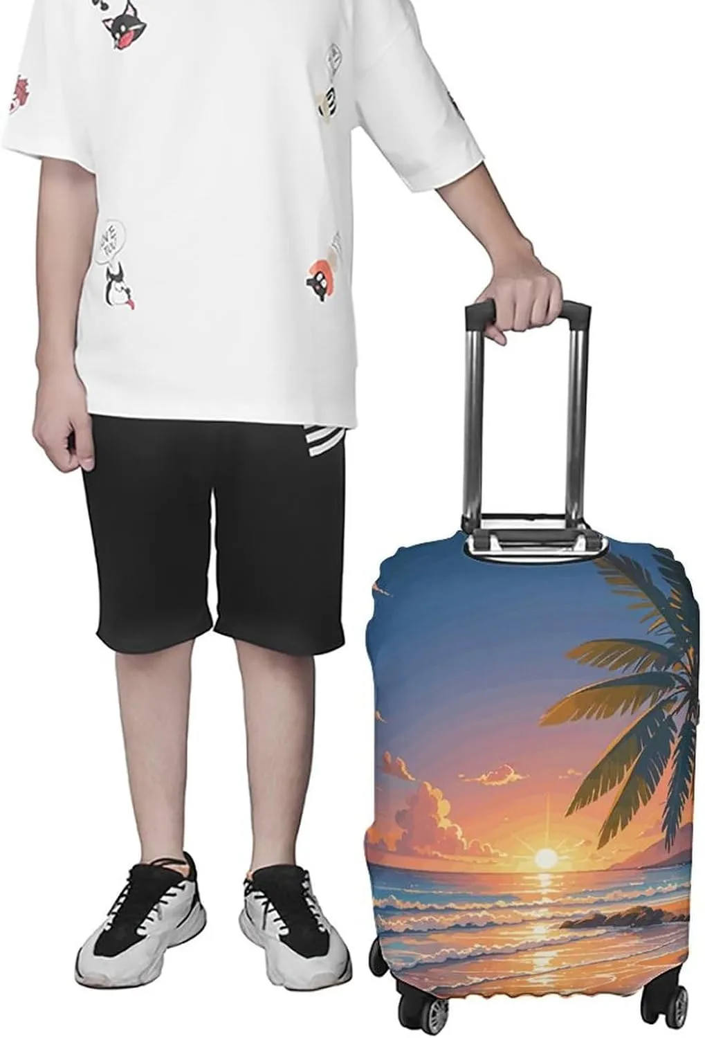 Suitcase Covers for Luggage Tropical Beach Palm Tree Fashion Luggage Cover Washable Protector Waterproof Suitcase Cover Anti-scratch Travel Suitcases Covers Case for 19-32 Inch Luggages XL