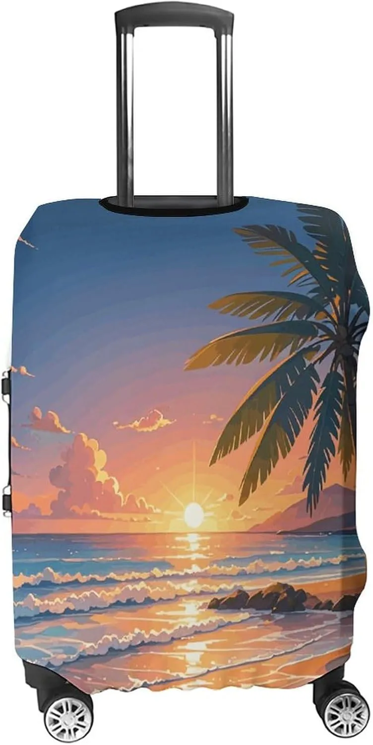 Suitcase Covers for Luggage Tropical Beach Palm Tree Fashion Luggage Cover Washable Protector Waterproof Suitcase Cover Anti-scratch Travel Suitcases Covers Case for 19-32 Inch Luggages XL