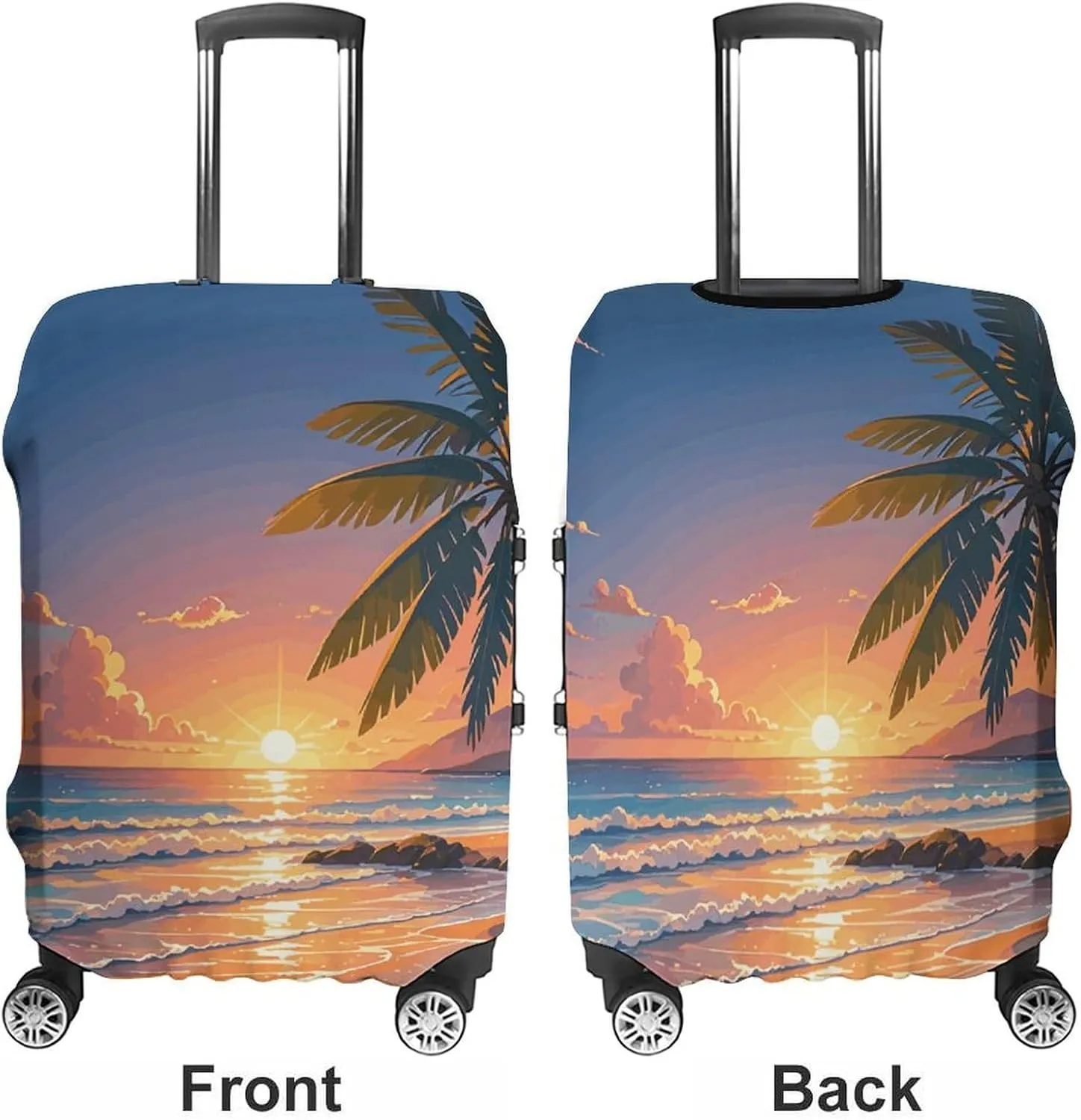 Suitcase Covers for Luggage Tropical Beach Palm Tree Fashion Luggage Cover Washable Protector Waterproof Suitcase Cover Anti-scratch Travel Suitcases Covers Case for 19-32 Inch Luggages XL