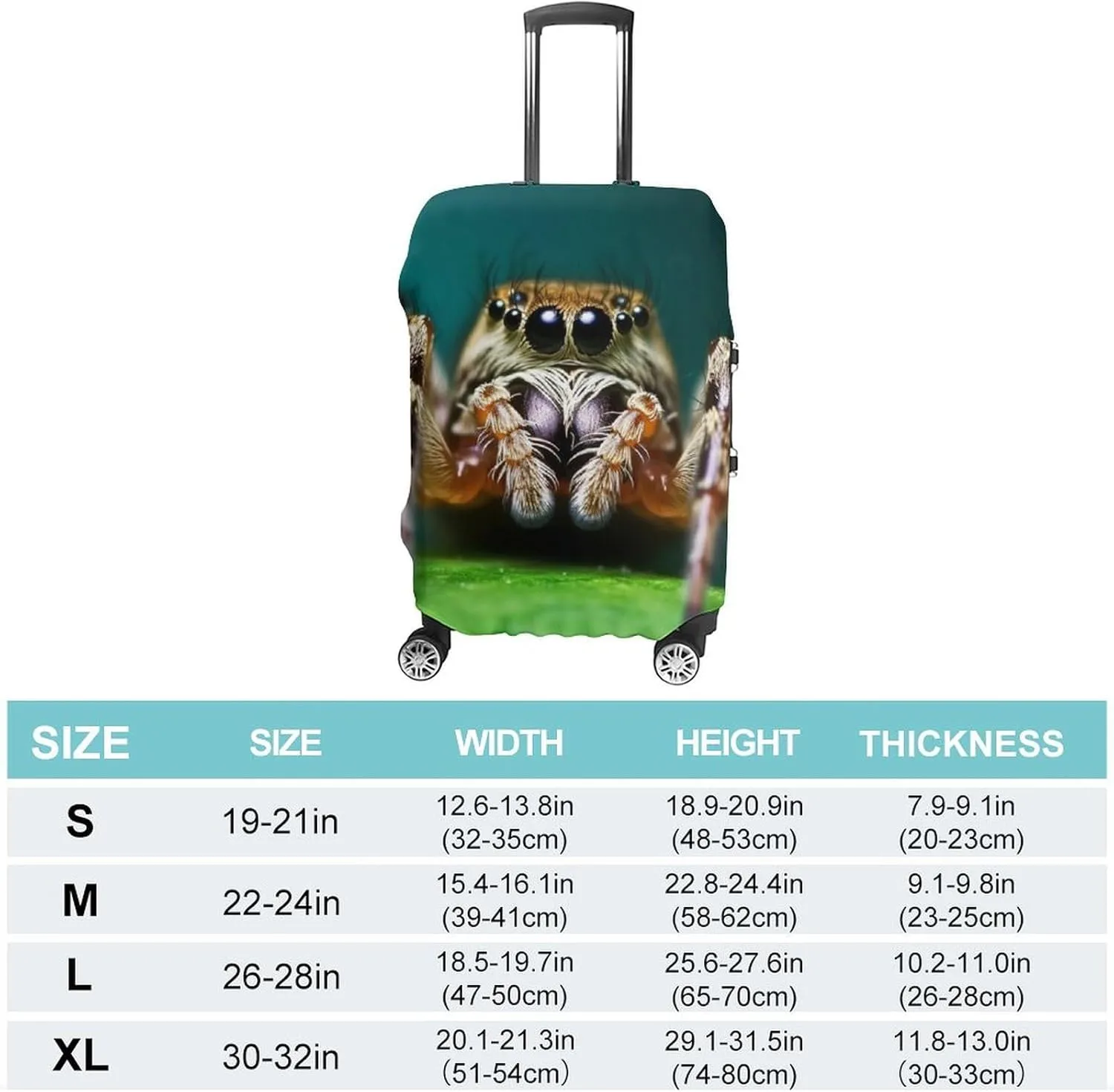 Suitcase Covers for Luggage Wildlife Spider Fashion Luggage Cover Washable Protector Waterproof Suitcase Cover Anti-scratch Travel Suitcases Covers Case for 19-32 Inch Luggages L
