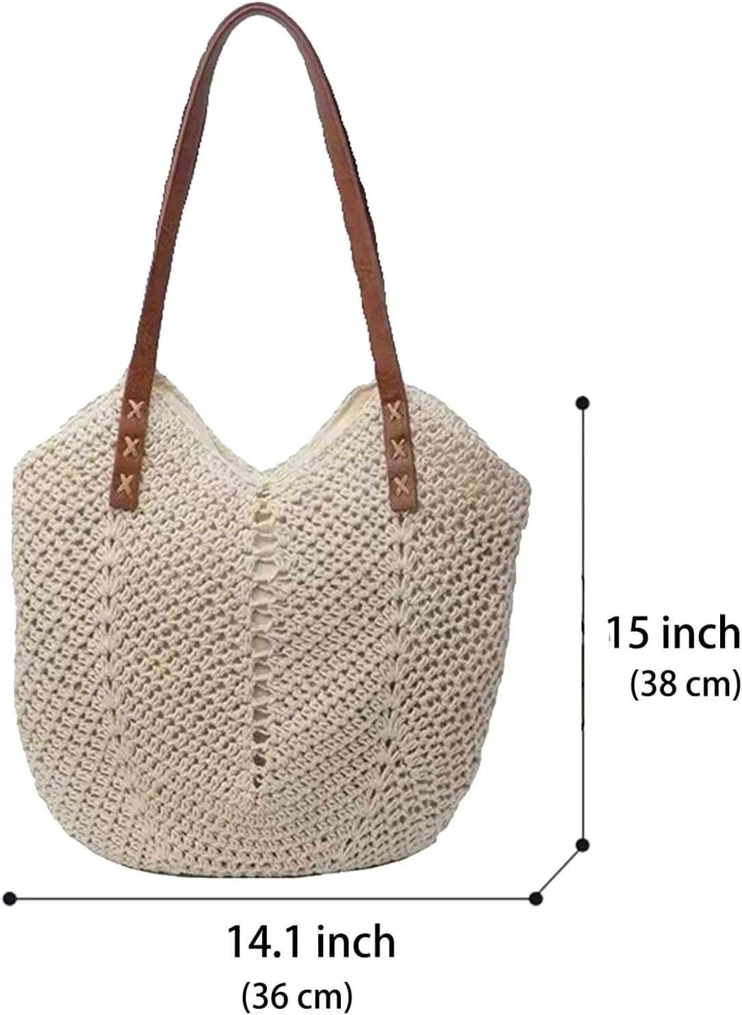 Summer Beige Cotton Knitted Shoulder Bag bags for 2025, Bohemian Hobo Crochet Beach bag Casual Designer Purse for Women