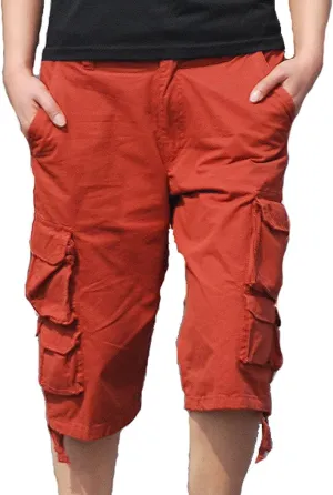 Summer Shorts Men Stylish Casual Elastic Waist Cargo Short Multi Pockets Summer Work Utility Shorts 9" Inseam