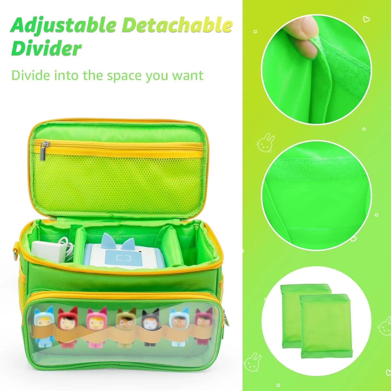 Sun3drucker Carrying Bag for Toniebox Starter Set - Carrying Case for Toniebox, Tonie Figures,Headphones and Charging Station, Portable Storage Bag with Shoulder Strap and Handle Bar (Green)