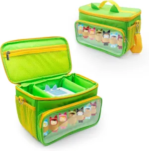 Sun3drucker Carrying Bag for Toniebox Starter Set - Carrying Case for Toniebox, Tonie Figures,Headphones and Charging Station, Portable Storage Bag with Shoulder Strap and Handle Bar (Green)