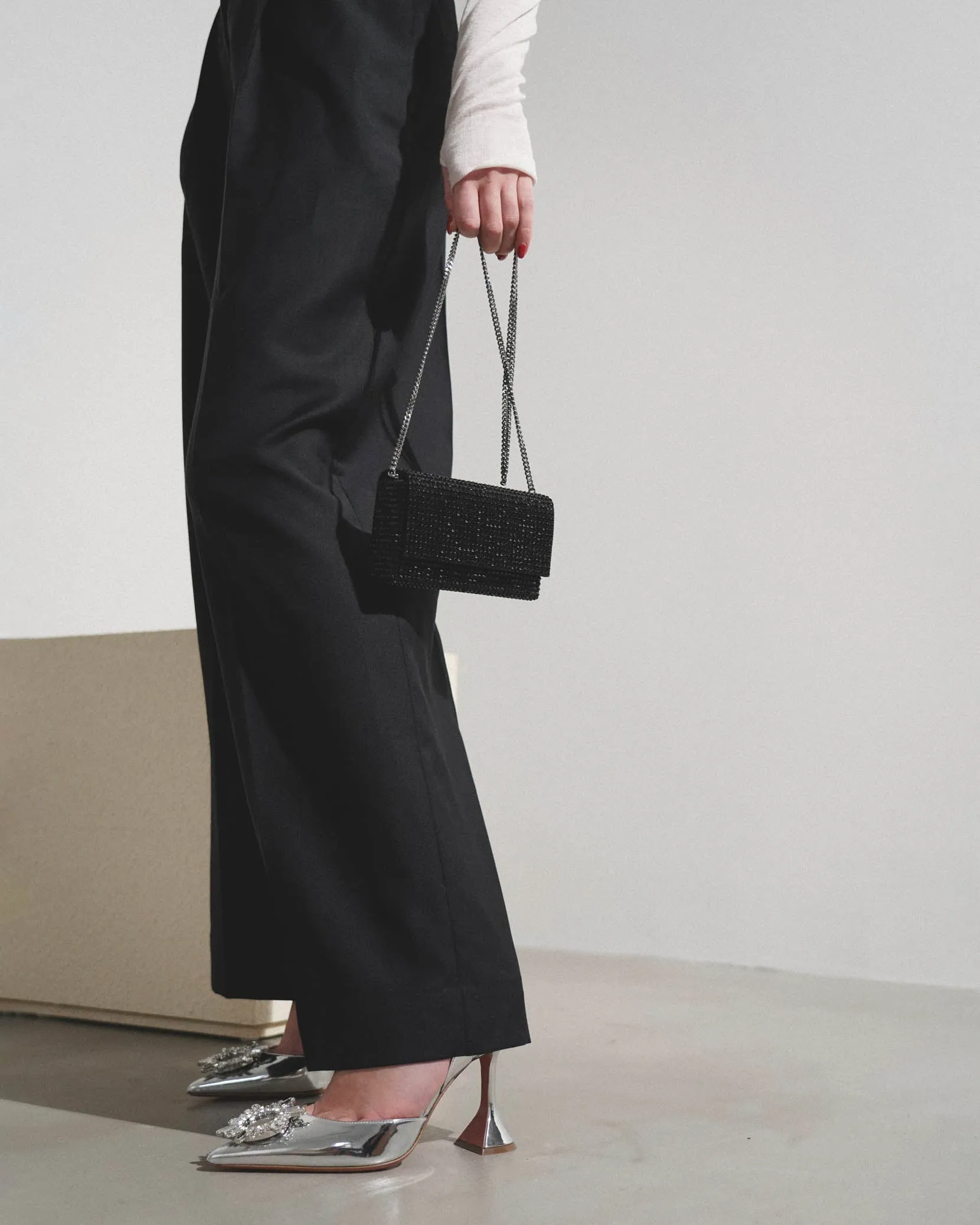 Superamini paloma black crystal clutch