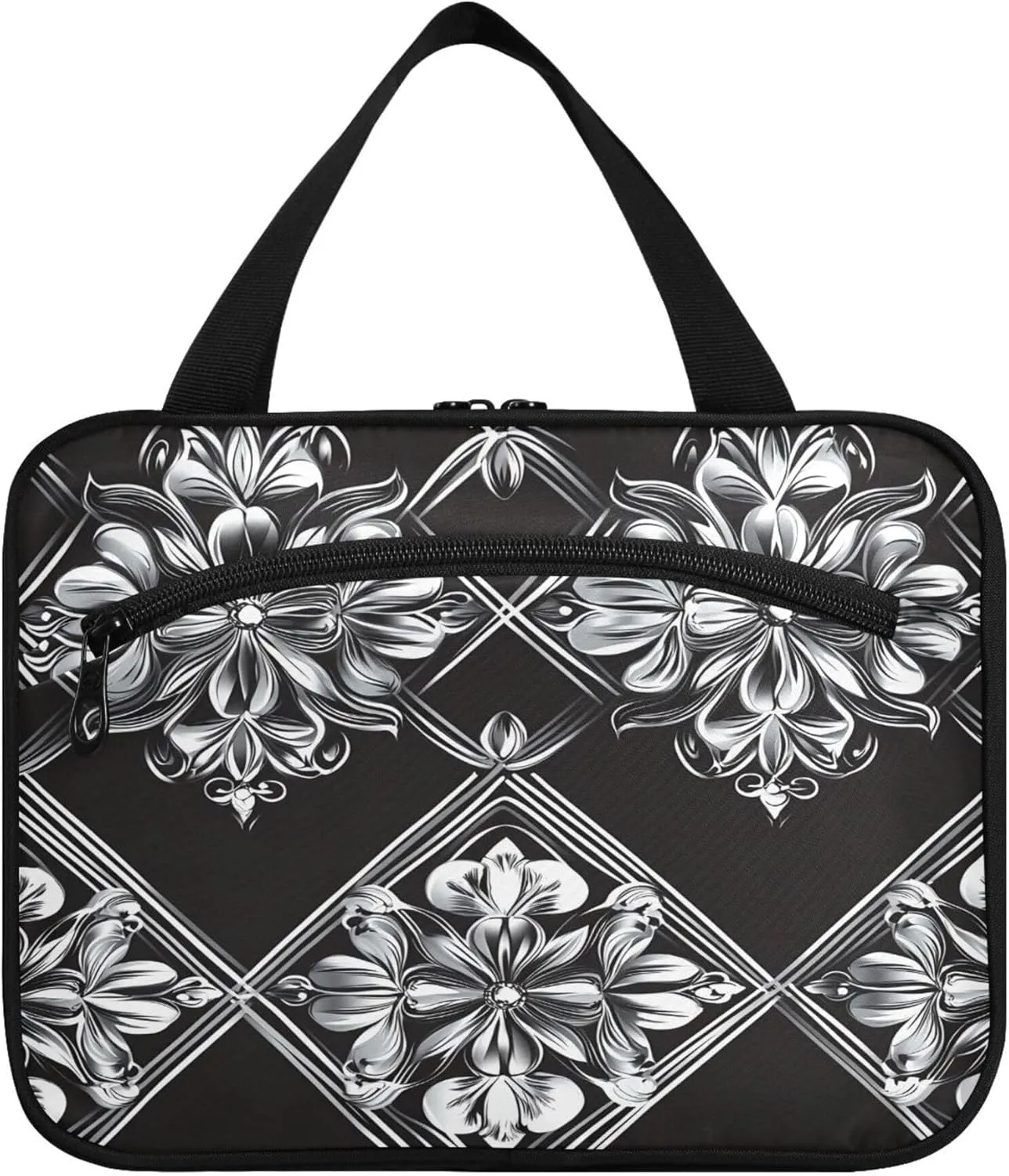 Symmetrical Floral Travel Toiletry Bag for Women & men Hanging Portable Toiletry Bag Large Capacity Travel Bag for Hold Cosmetics Skin Care Products Toiletries Large