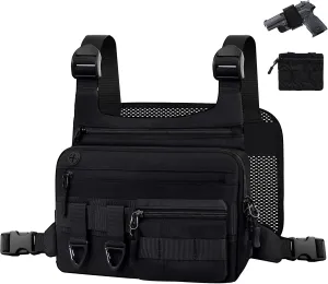 Tactical Chest Bag for Men Lightweight Large Capacity Chest Pack, Water Resistant Running Vest Bag, Practical Tool Chest Bag, Perfect for Running,Workouts,Travel,Cycling,Fishing,Hiking