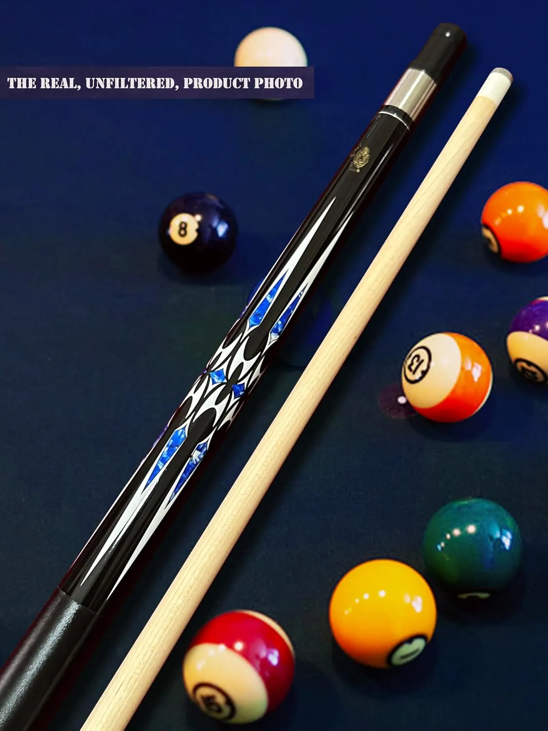 Tai ba cues 2-Piece Pool cue Stick   Hard Case, 13mm Tip, 58", Hardwood Canadian Maple Professional Billiard Pool Cue Stick 18,19,20,21,22 Oz Pool Stick (Selectable)-Blue, Black, Red, Gray, Green