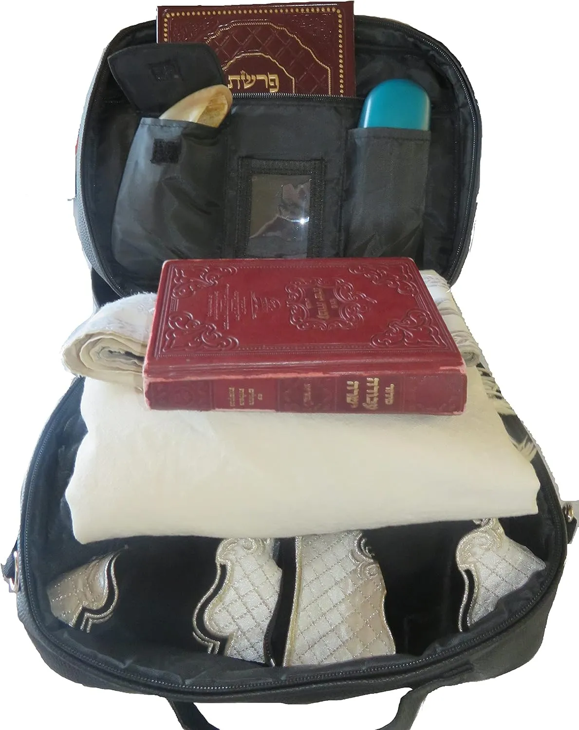Tallit and Tefillin Faux Leather Prayer Travel Tote Bag Rain Proof Carry Handle And shoulder strap