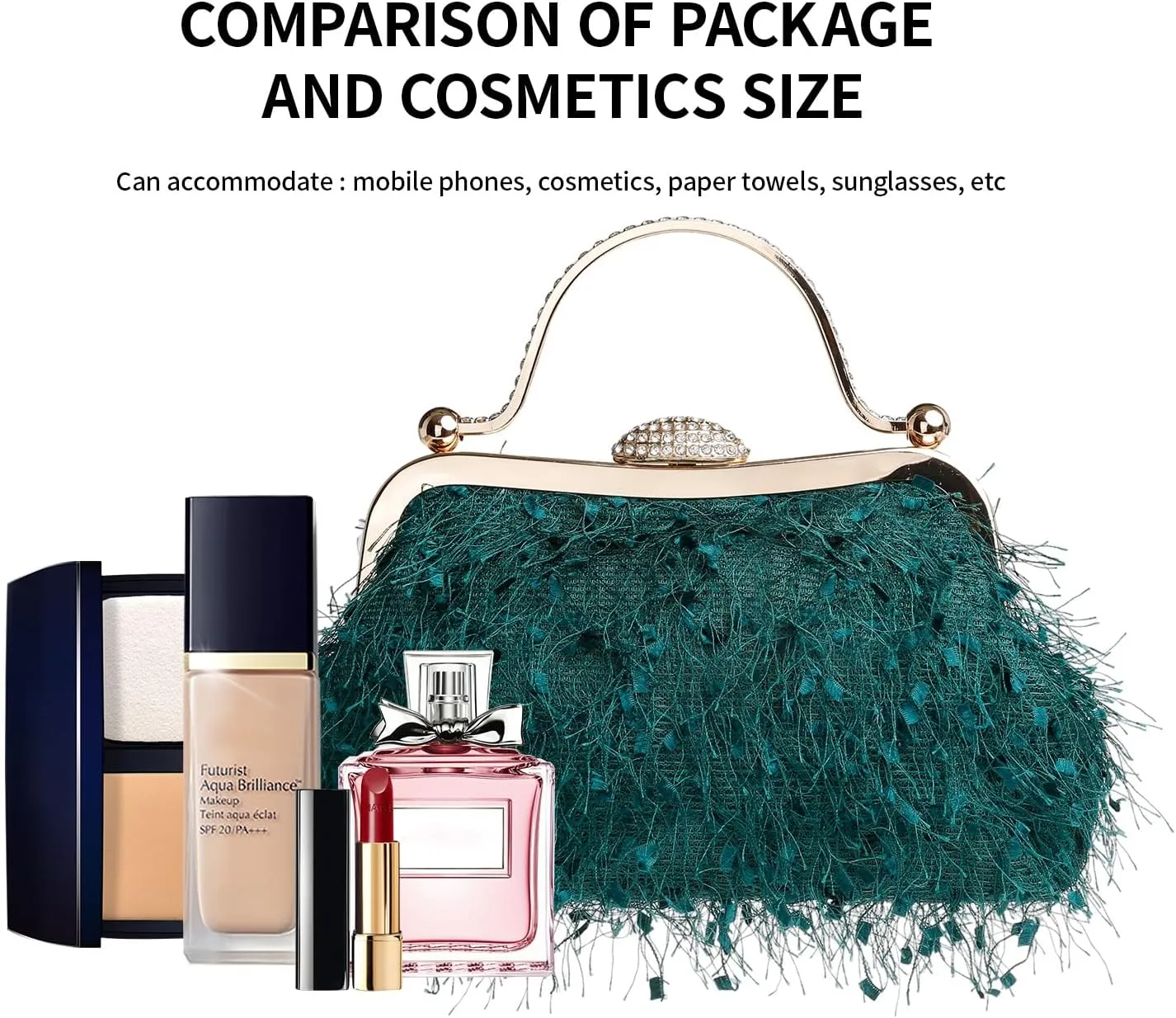 Tassel Women's Evening Handbag Cocktail Prom Formal Clutch Purse Feather Elegant Shoulder Bag for Wedding Banquet