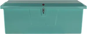 Taylor Made Stow N’ Go Deep Fiberglass Dock Box, Medium (27" H X 72" W X 26" D), Seafoam Green, Smooth Interior Finish, Lockable Latch, Stainless-Steel Hardware - 83554SF