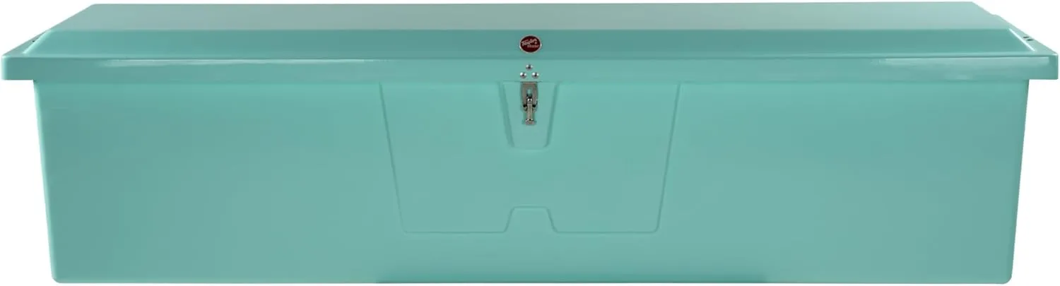 Taylor Made Stow N’ Go Fisherman’s Fiberglass Dock Box, Extra Large (24" H X 95" W X 22" D), Seafoam Green, Smooth Interior Finish, Lockable Latch, Stainless-Steel Hardware - 83560SF