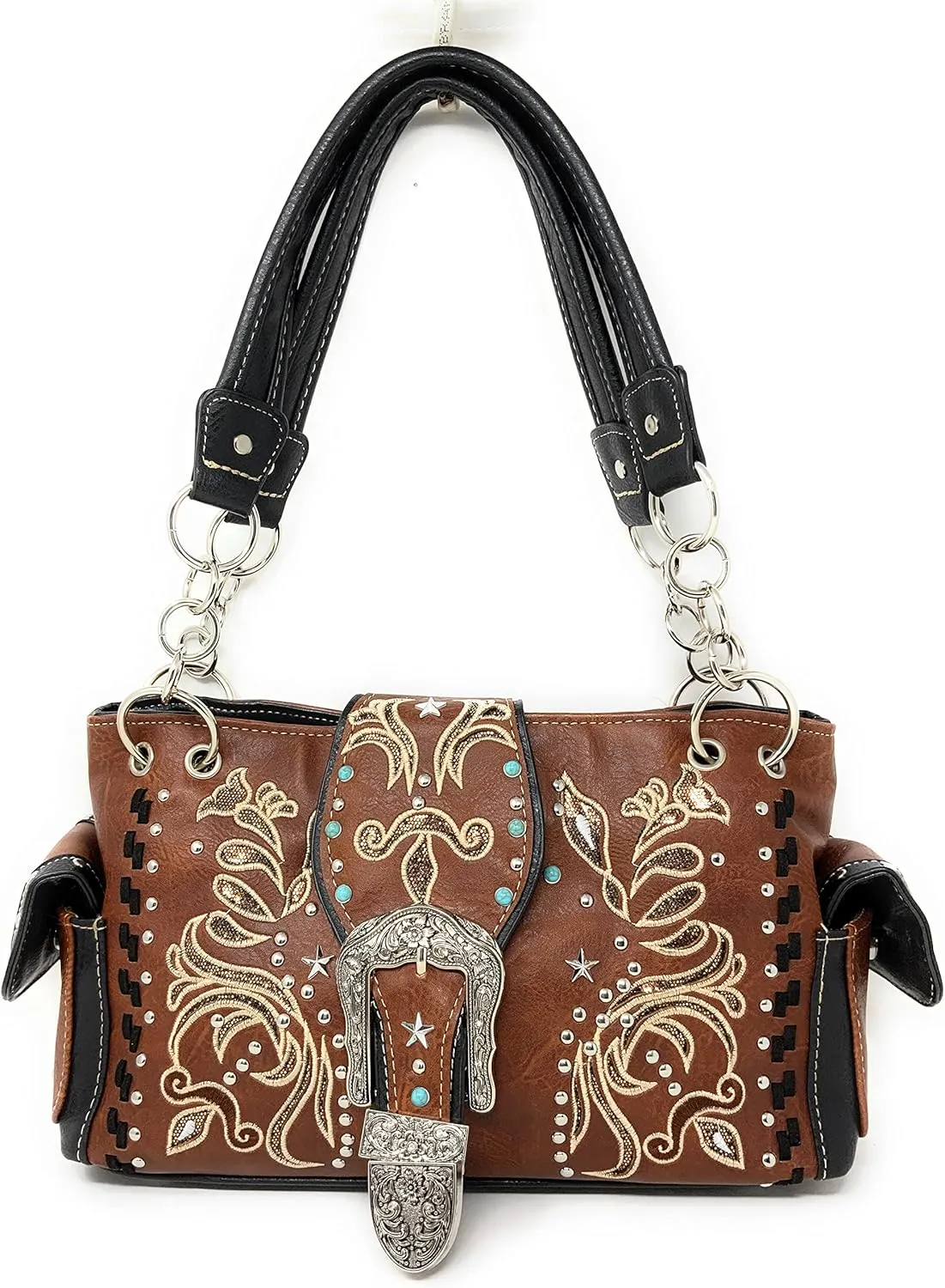 Texas West Premium Women's Rhinestone Buckle Handbag Wallet in 6 colors