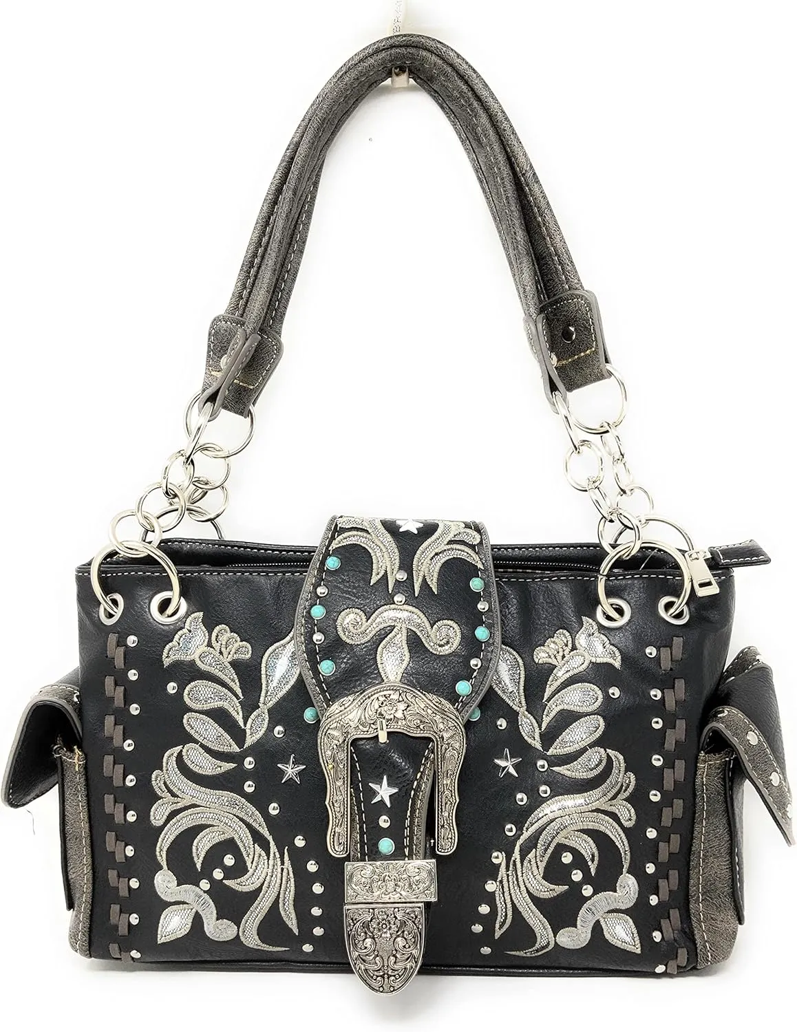 Texas West Western Style Rhinestone Concho Buckle Concealed Carry Purse Women Shoulder Bag in 5 colors